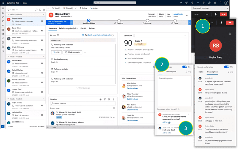 Teams call in Dynamics 365