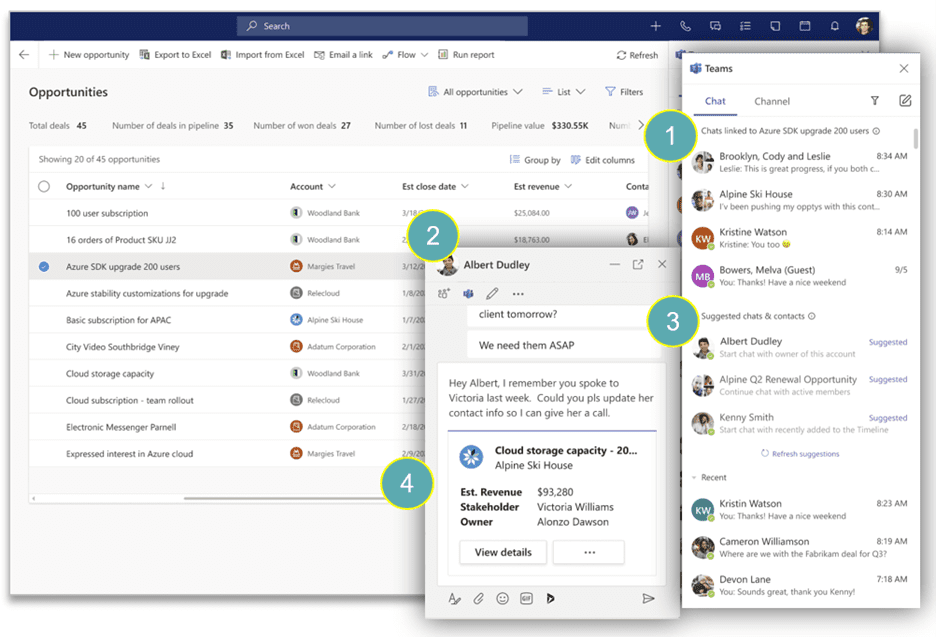 Microsoft Teams et Dynamincs 365