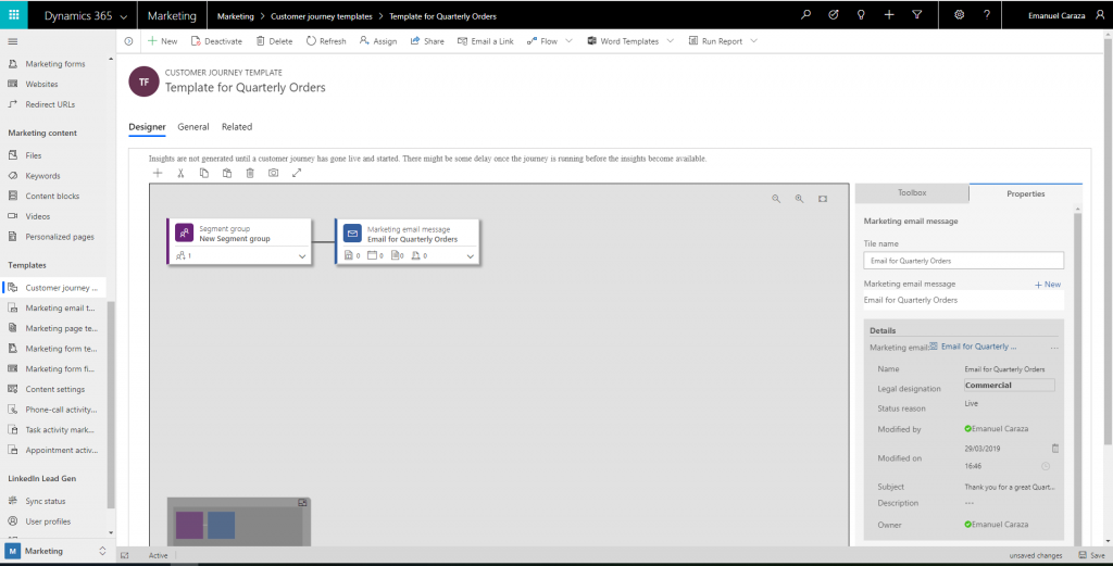 Dynamics 365 for Marketing Customer journey template