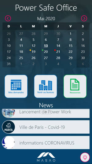 Power Safe Office : une application pour gérer le retour au bureau. - MASAO